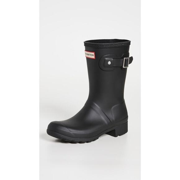Hunter Original Tour Short Packable Rain Boot Black/ Mere Rubber - 7 M - Picture 3 of 5